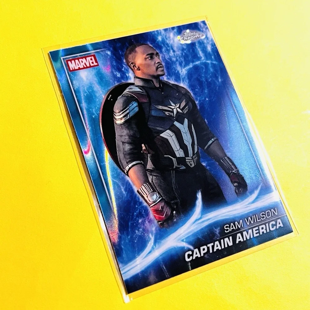 2025 Topps Chrome Marvel Studios Captain America Sam Wilson Sky Blue Raywave#167